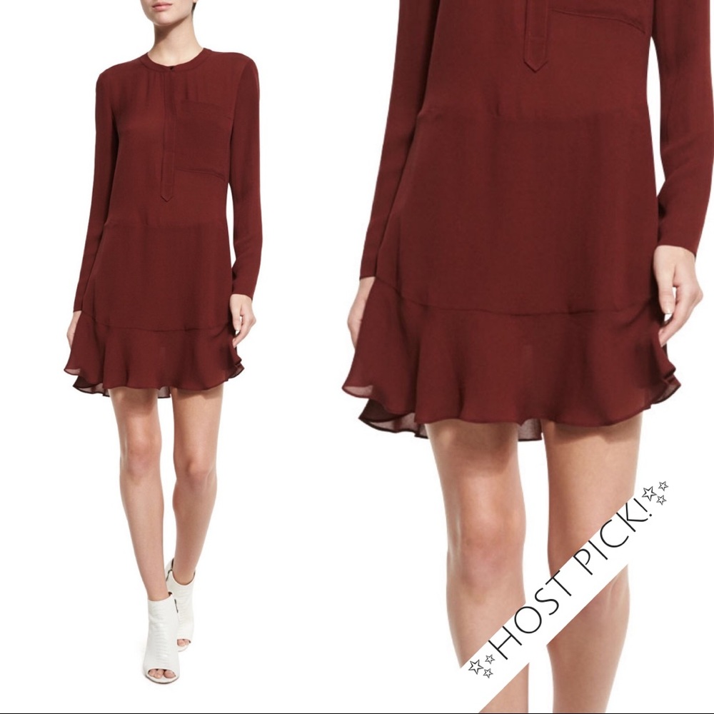 ✨HP!✨ NWT A.L.C. Burgundy Silk Dress - ALC 8